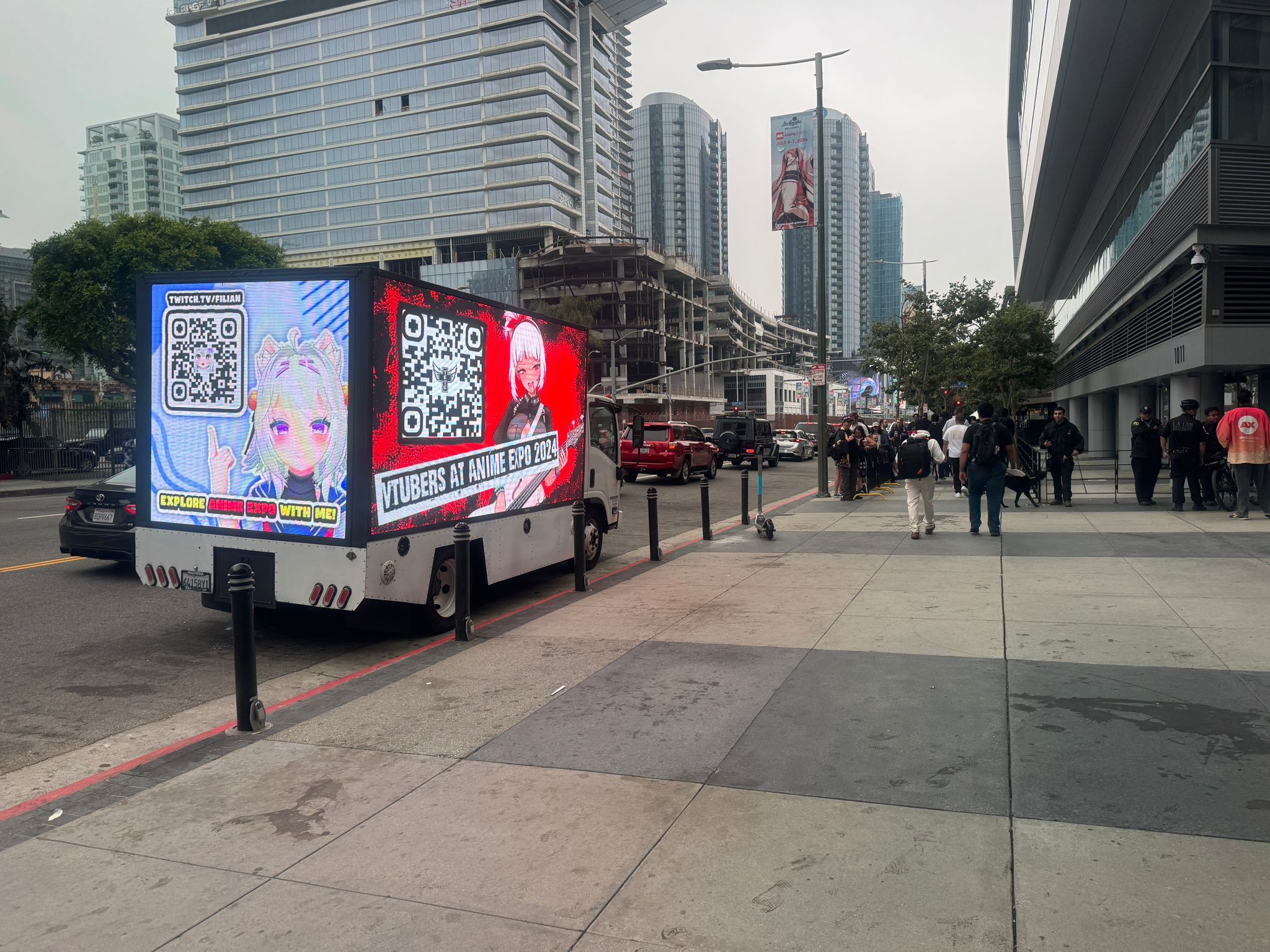 LED mobile Billboard parked on the side of the street advertising
